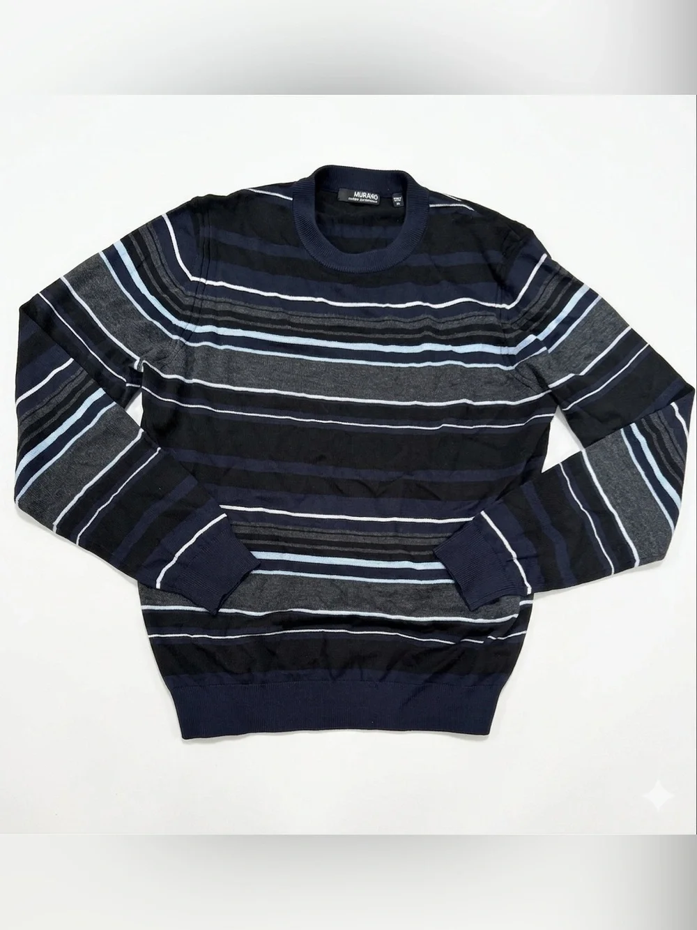 Murano Modern Performance Men’s Striped Crewneck Sweater - M